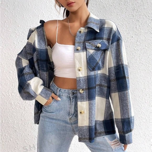 NWOT | Shein | plaid button down - Picture 4 of 10